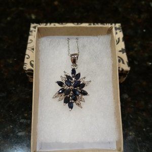 5 cttw. NWOT Natural Sapphire & Diamond Necklace